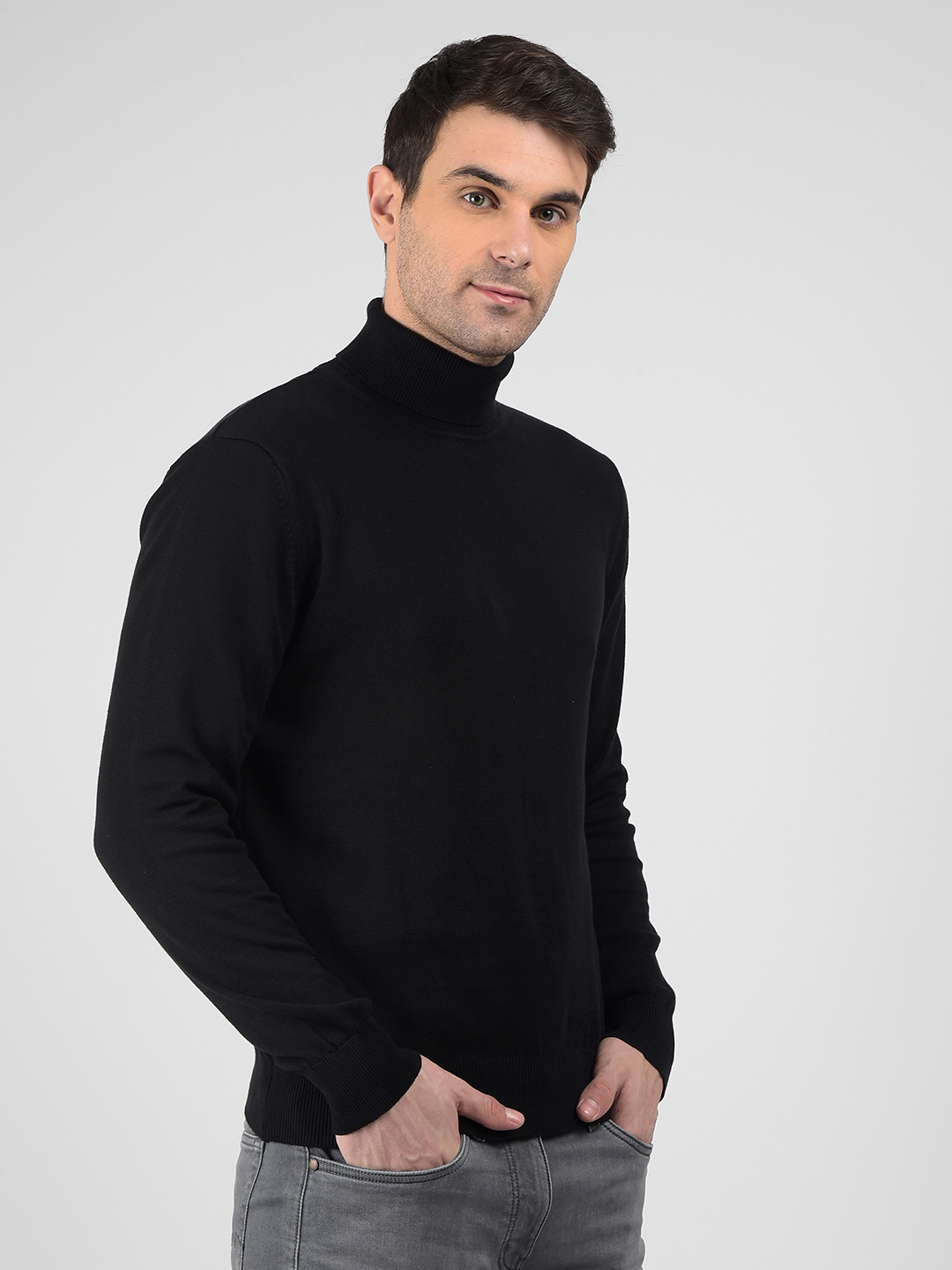 Numero Uno Men Solid Black Sweater